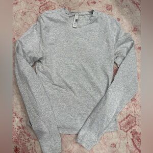 SKIMS COTTON SIZE MEDIUM GREY LONG SLEEVE TOP